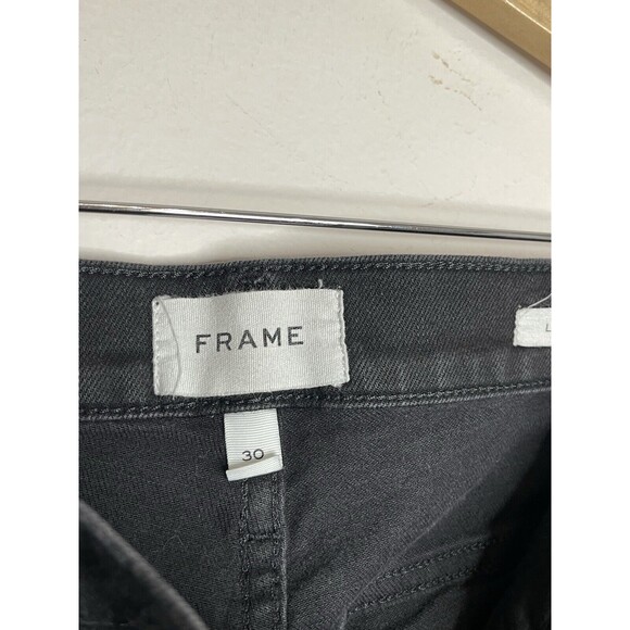 Frame Mens Jeans Sz 30 X 33 Black L’Homme Skinny Denim  Mid Rise Pockets - Picture 6 of 8